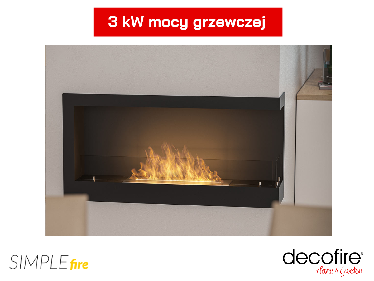 Biokominek SImple Fire CORNER 900R moc grzewcza 3 kW