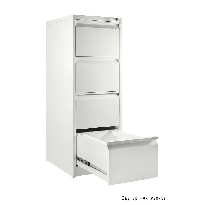 UNIQUE kontener szafka biurowa (XD-001-4D) - 4 szuflady, biały, czarny, szary