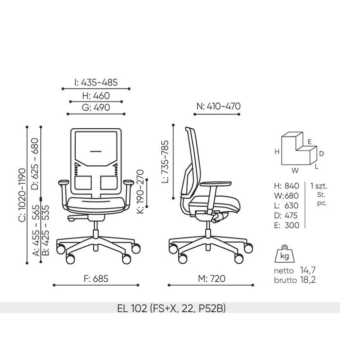 Fotel obrotowy ELEVEN EL 102 black Bejot