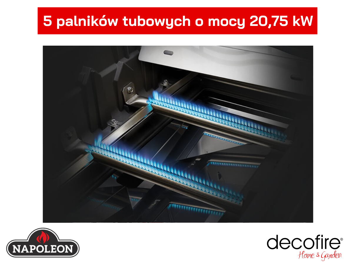 5 palników głównych w girllu Napoleon Rogue SE 625 RSIB