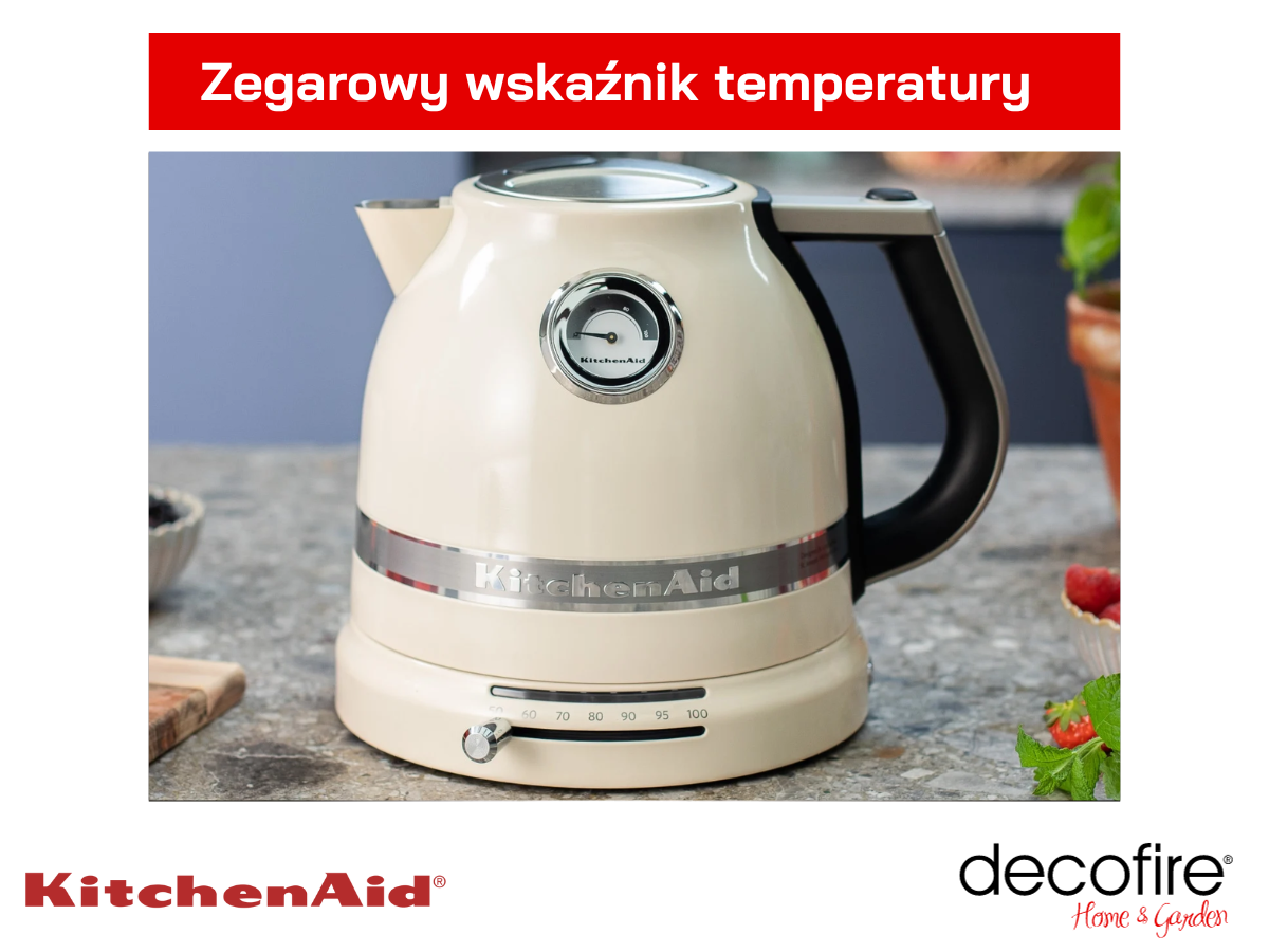 Zegarowy wskaźnik temperatury wody w czajniku 1,5 l Artisan Almond Cream KitchenAid