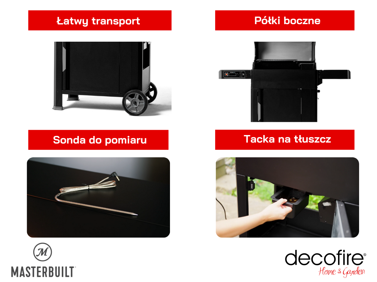 Dodatkowe udogodnienia w grillu cyfrowym AutoIgnite™ Series 545 + wędzarnia Masterbuilt