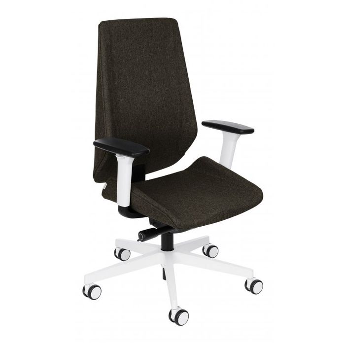 Grospol Fotel biurowy Moon W white tkanina Hygge - 8 kolorów