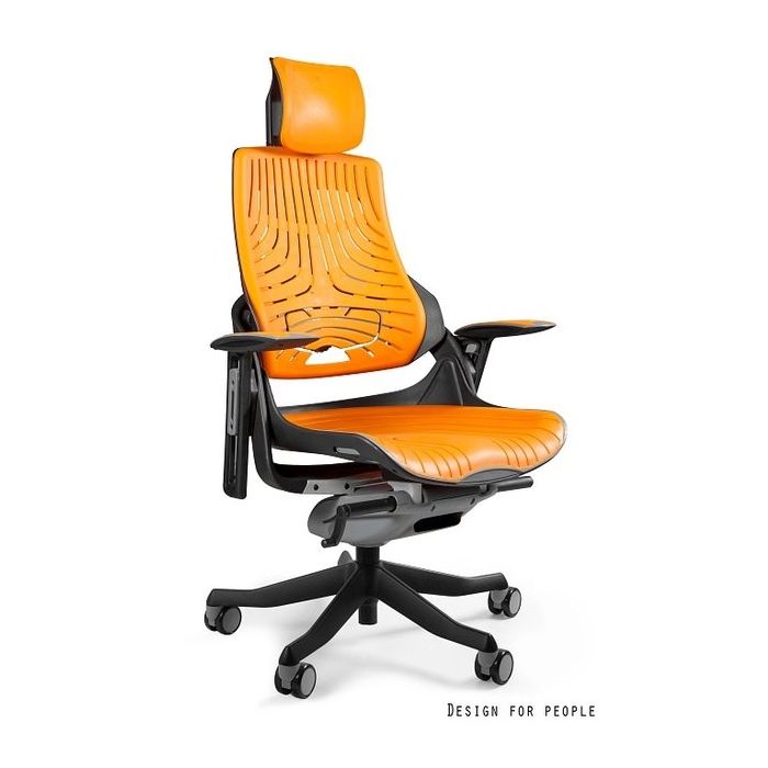 UNIQUE Fotel biurowy WAU czarny / mango elastomer (W-609-B-TPE12)