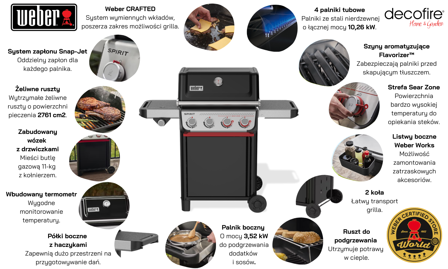 Grill gazowy Weber Spirit E-435 cechy