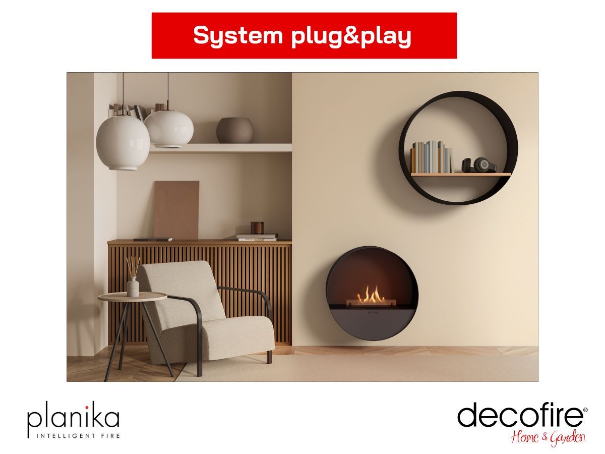 Biokominek Bubble Wall Planika system plug&play