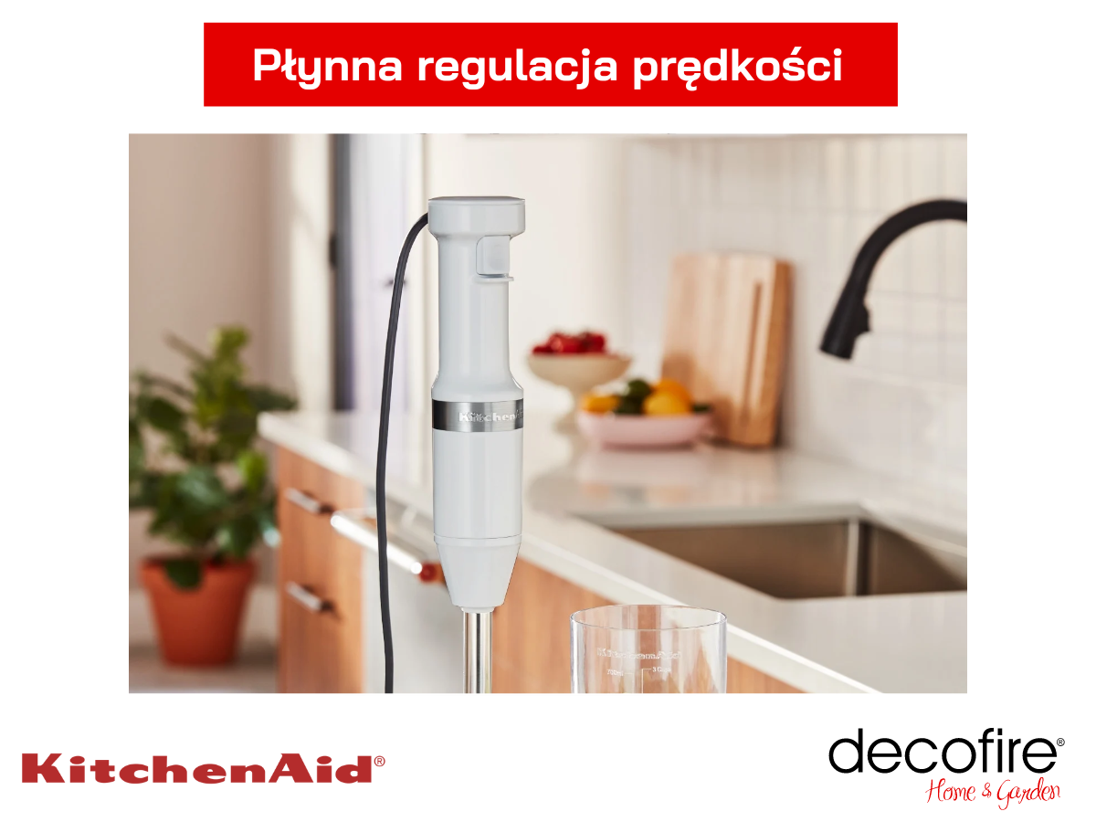 Płynna regulacja prędkości w blenderze Classic White KitchenAid