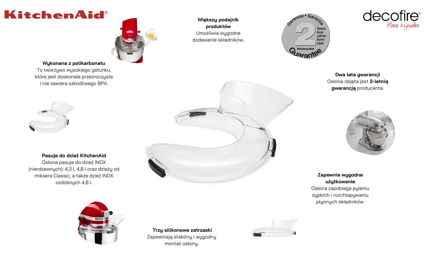 Nowa osłona dzieży mikserów Artisan 5 KitchenAid (5KSMTHPS)