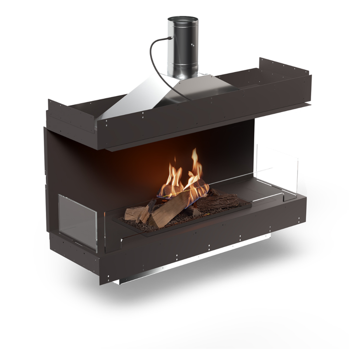 Biokominek Planika Flogs 990+ mm + Forma 1200 z podłączeniem do komina