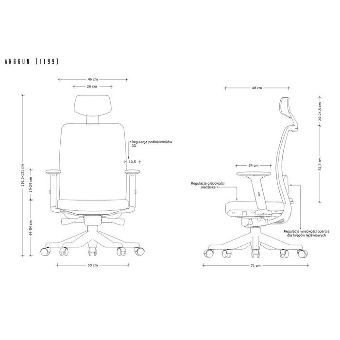 UNIQUE fotel biurowy ANGGUN biały stelaż, tkanina różne kolory (1199-W)