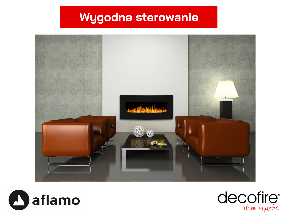 Wygodne sterowanie zdalne kominkiem Aflamo Malibu