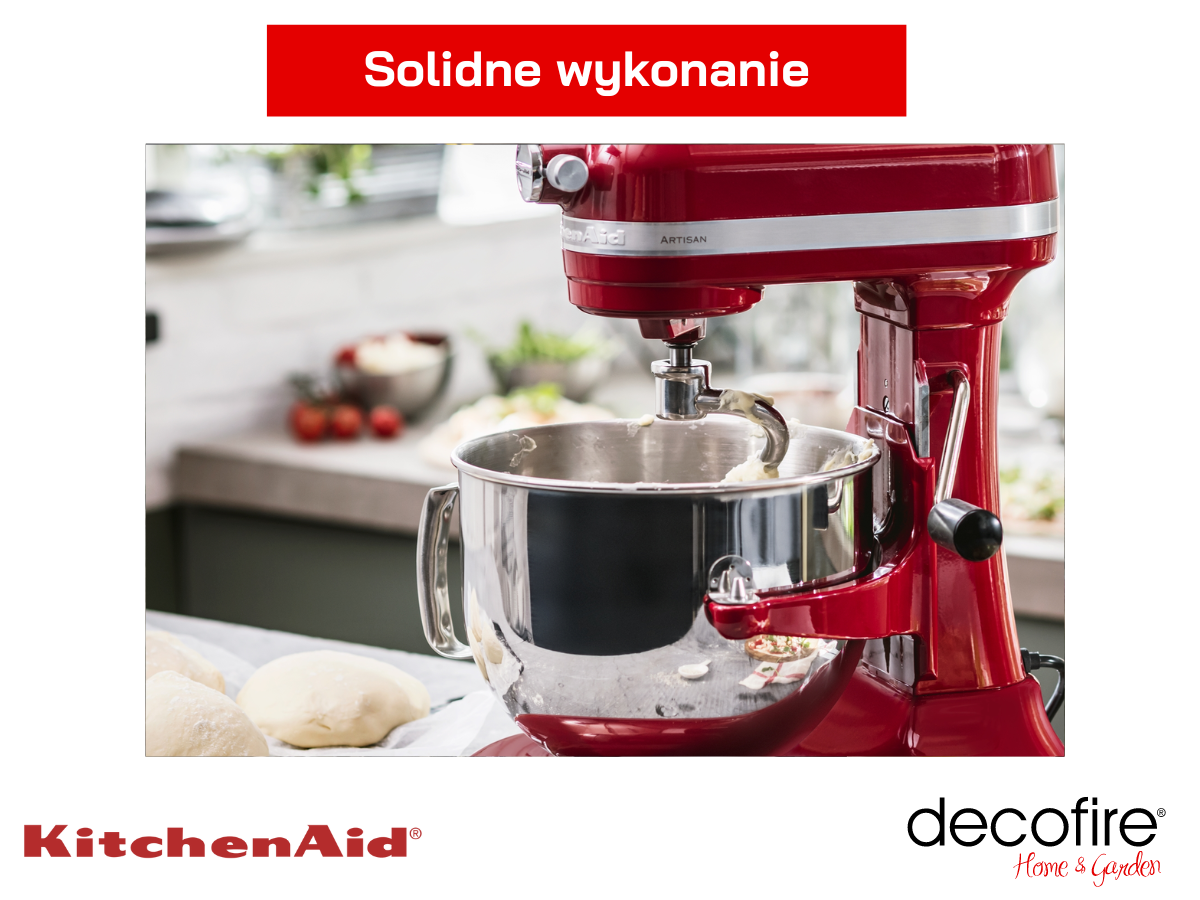 Solidne wykonanie oraz zaokrąglone kształt miksera Artisan 7 Empire Red