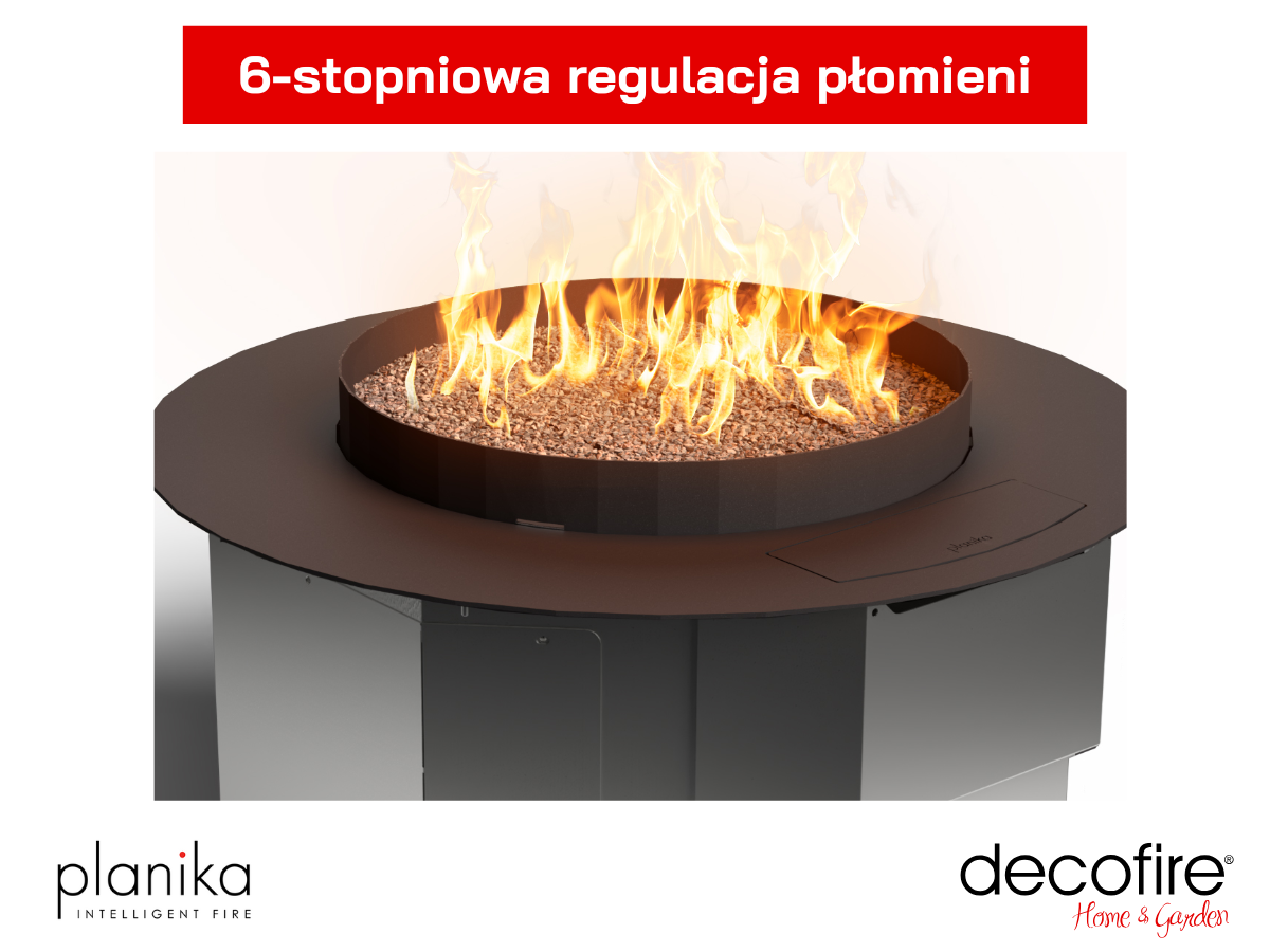 6-stopniowa regulacja płomieni