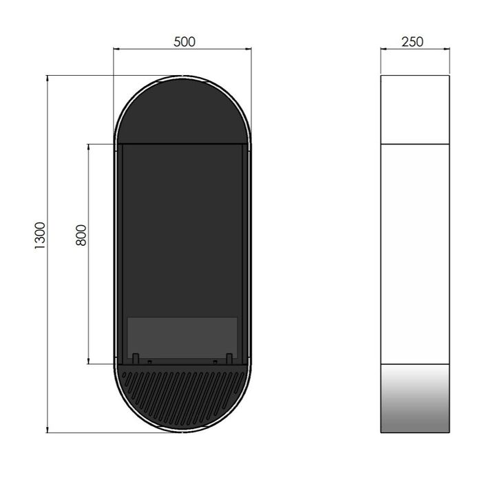Biokominek do zabudowy Infire Slimline Incyrcle Slim Vert różne kolory