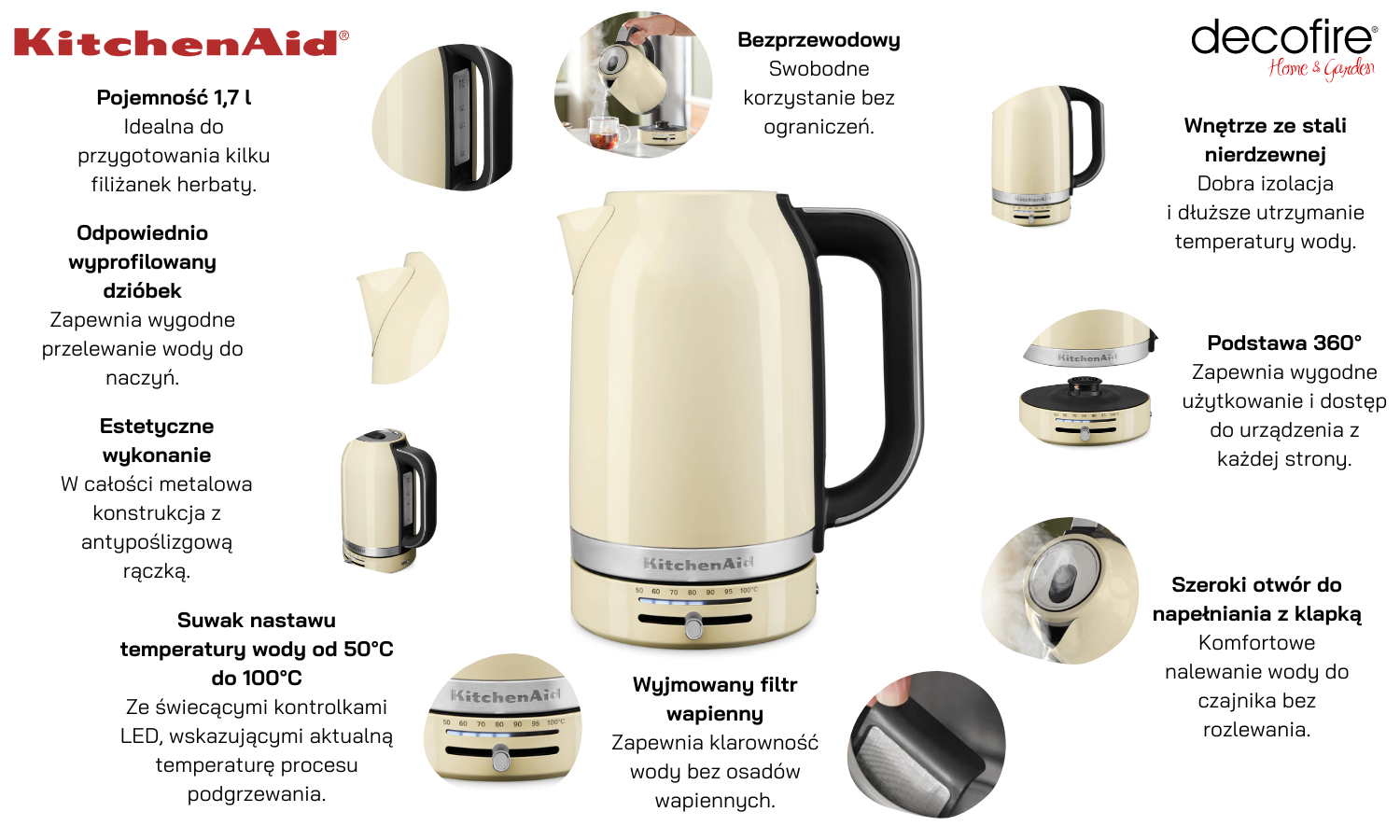 Czajnik 1,7 l Almond Cream KitchenAid (5KEK1701EAC)