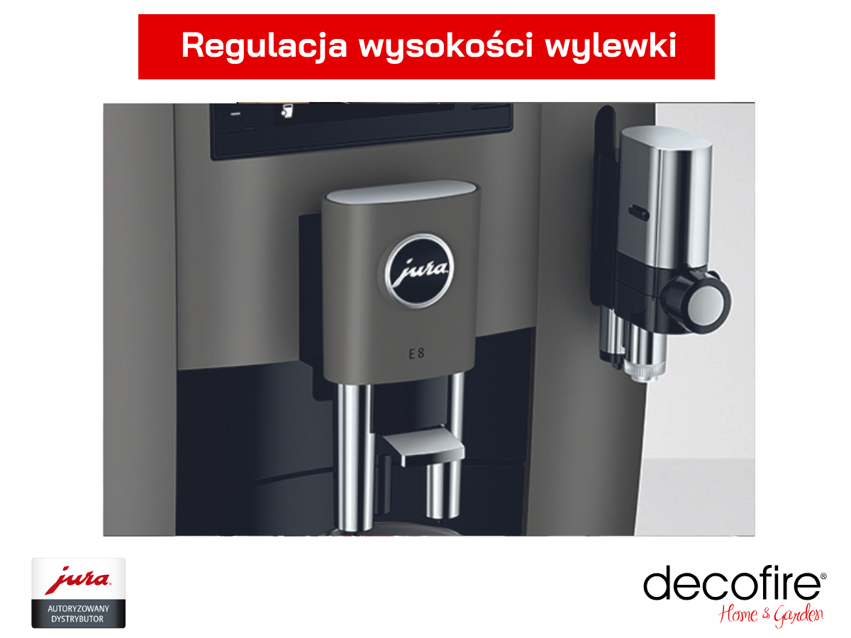 Regulowane wylewki w ekspresie Jura E8 Dark Inox (EC)