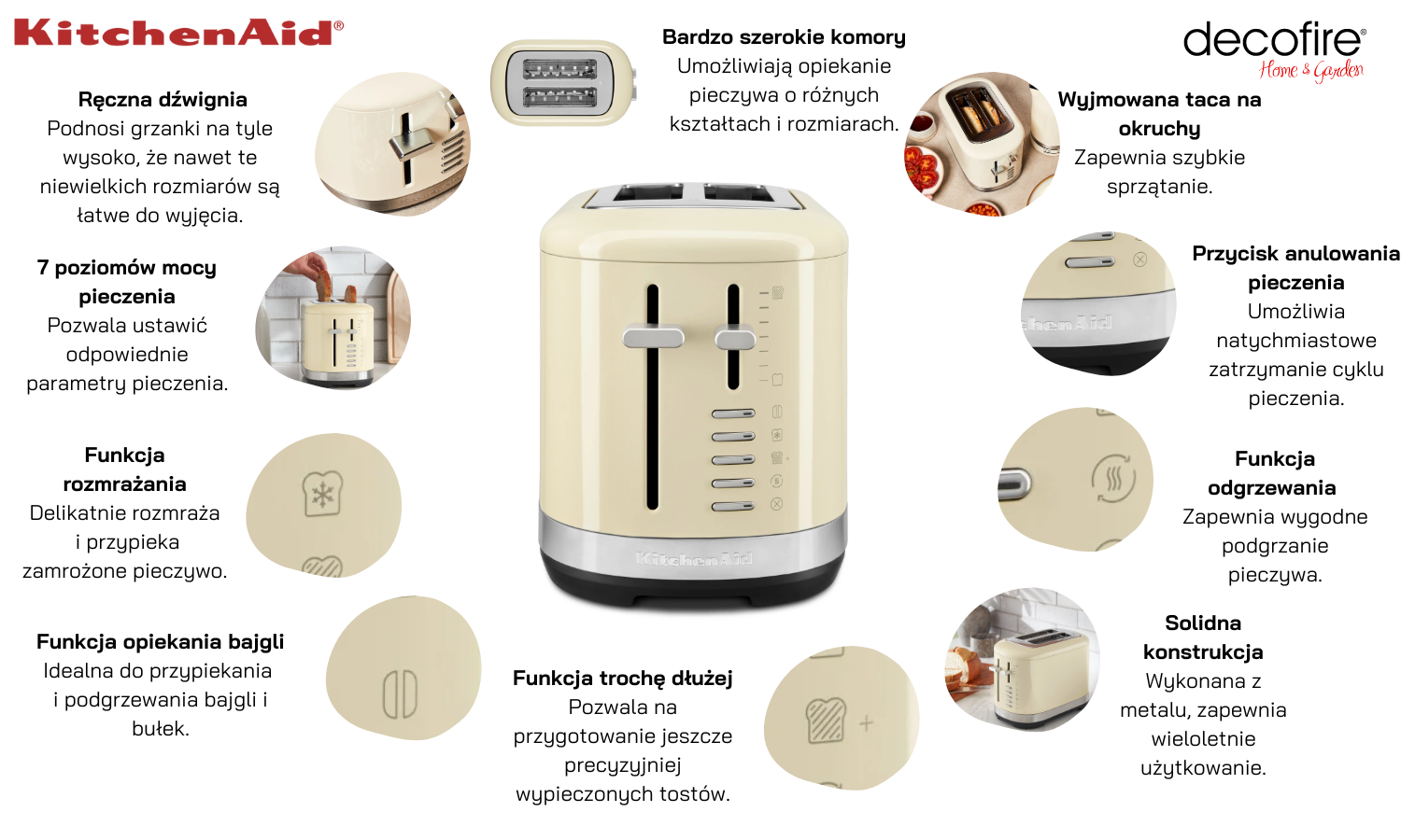Toster Almond Cream KitchenAid (5KMT2109EAC)