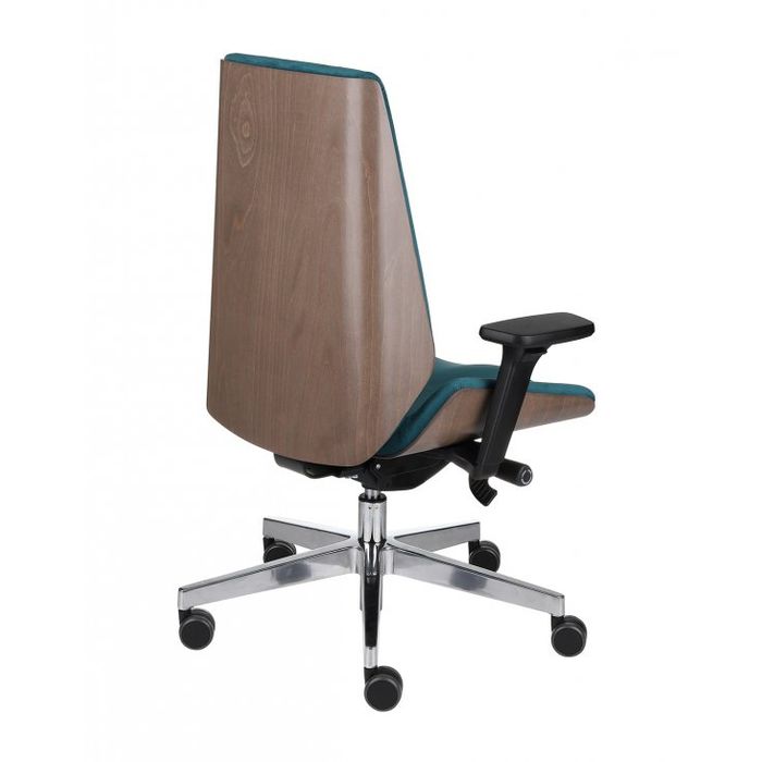 Grospol Fotel biurowy Moon Wood chrome tkanina Valencia - 12 kolorów