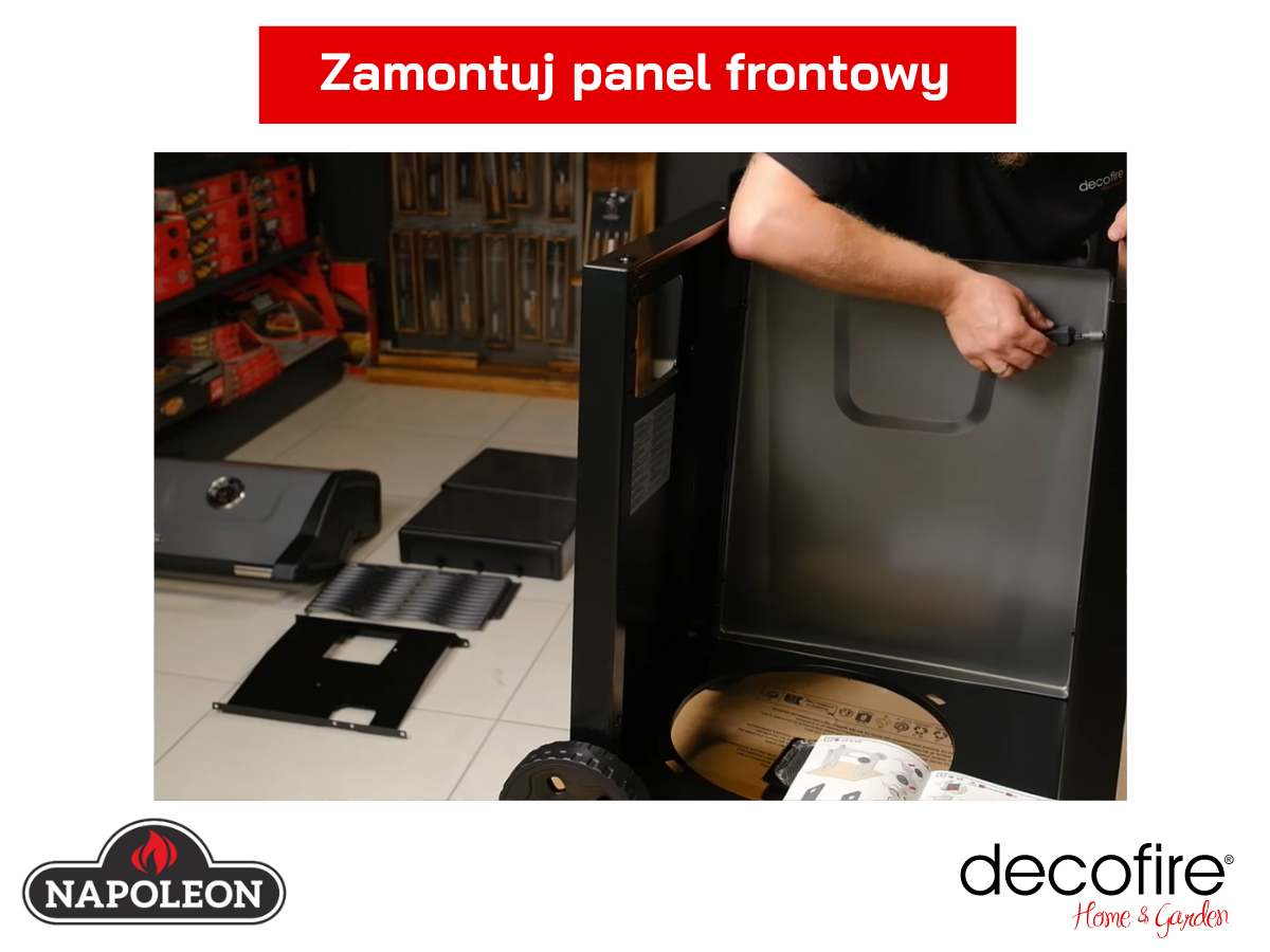 Montaż panelu frontowego w grillu Napoleon