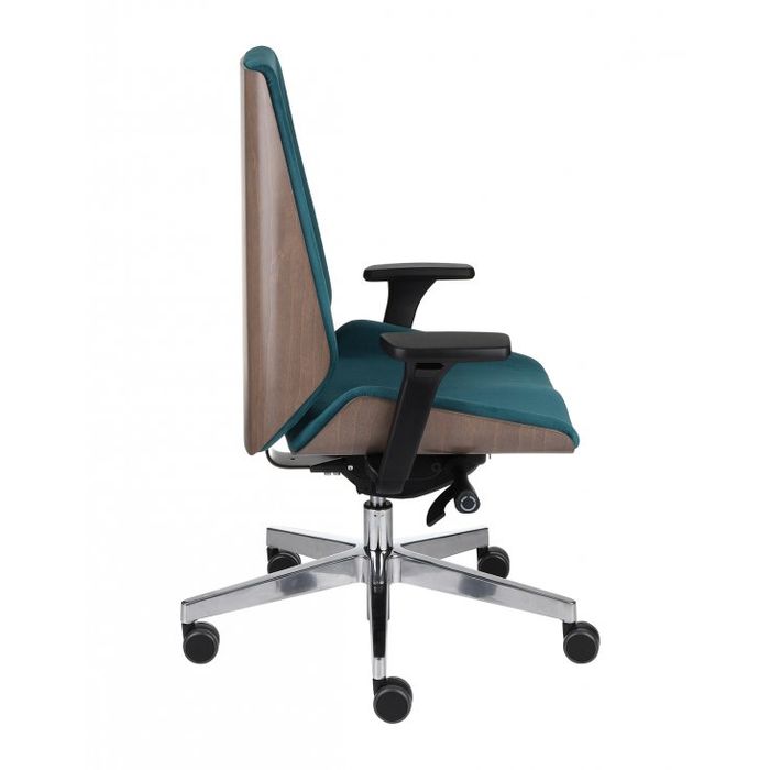 Grospol Fotel biurowy Moon Wood chrome tkanina Cura - 8 kolorów