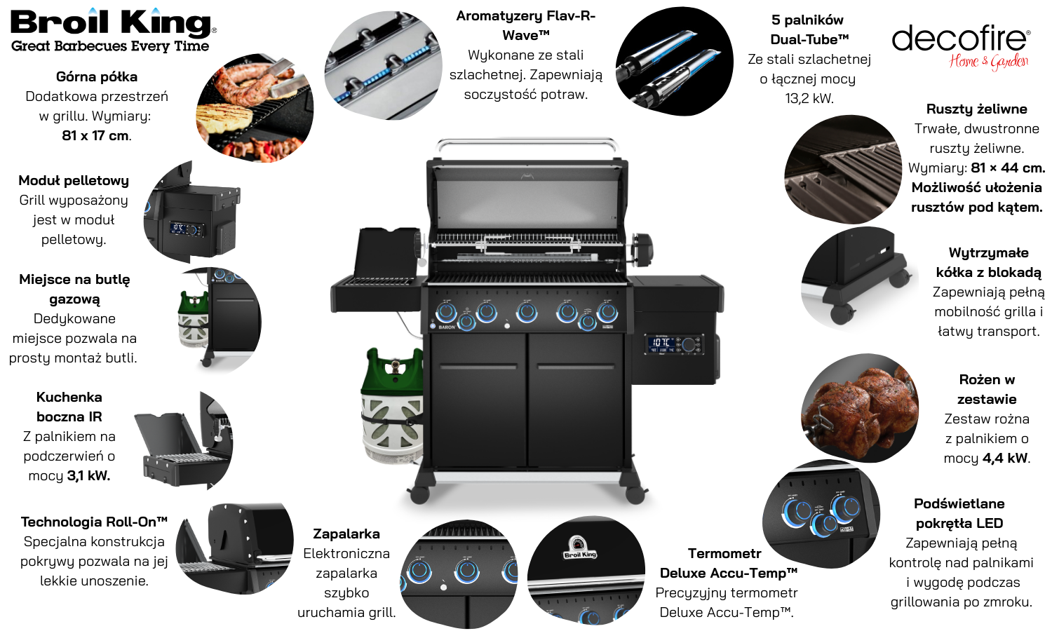 Grill hybrydowy (gaz + pellet) Baron 590 IRP Shadow Broil King