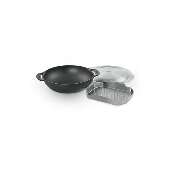 Gourmet BBQ System - Wok żeliwny z pokrywą i wkładem Weber (8856)