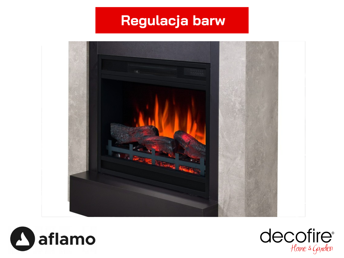 Kominek elektryczny Aflamo Simple LED 3D z regulacją barw