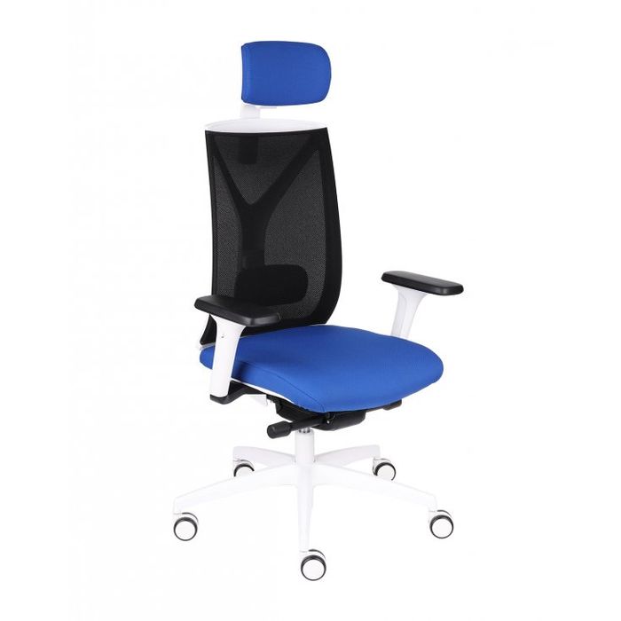 Fotel biurowy Grospol Valio WS HD chrome white tkanina Strong - 8 kolorów