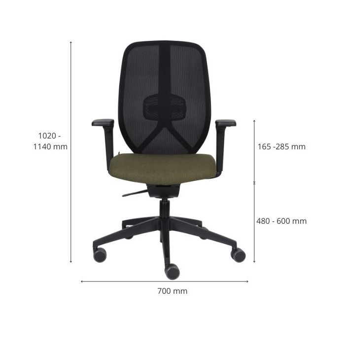 Grospol Ergonomiczny fotel biurowy 4U BS black tkanina Omega - 8 kolorów