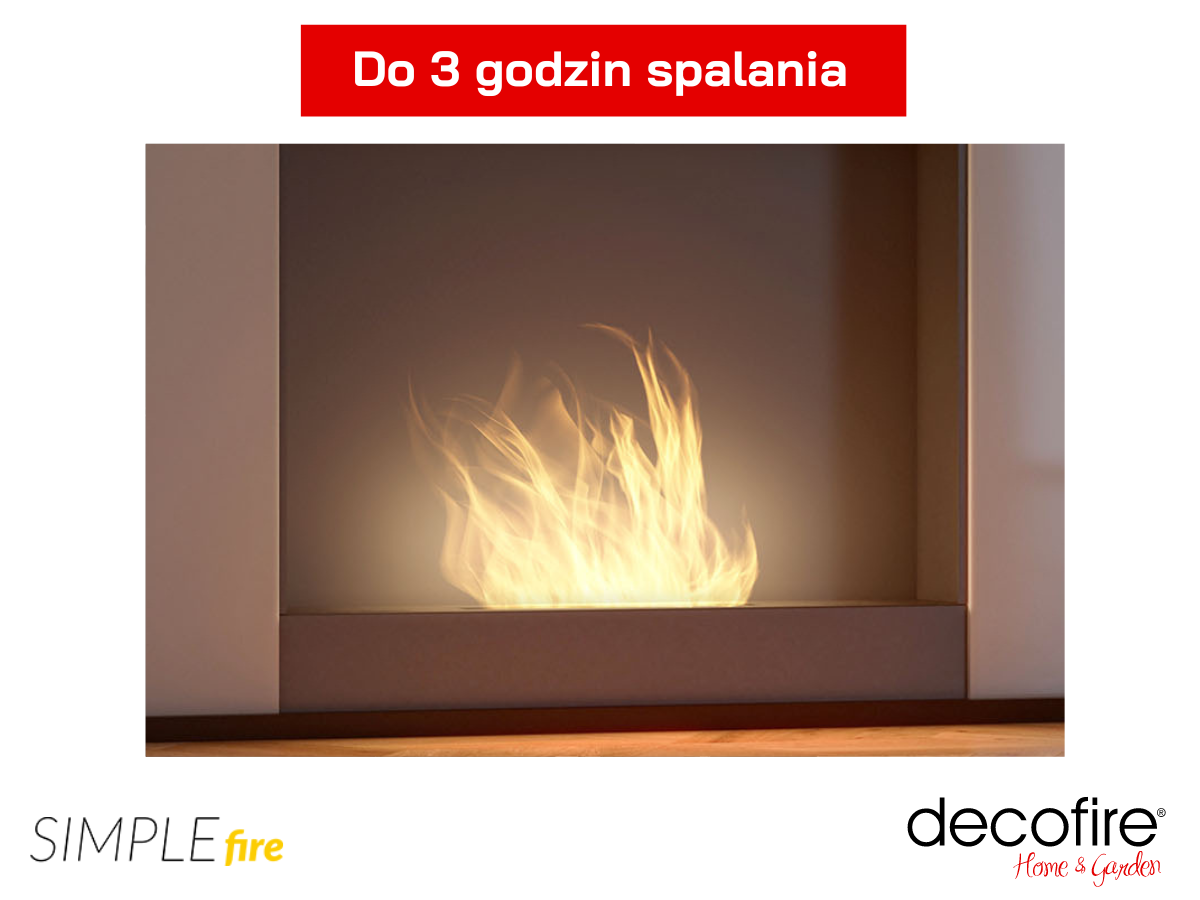 Płomień w biokominki Simple Fire SimplePortal 2 do 3 godzin spalania