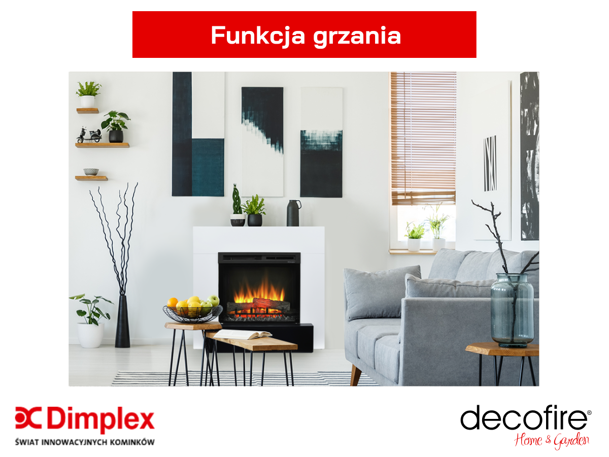 Dimplex kominek elektryczny Lucid – funkcja grzania