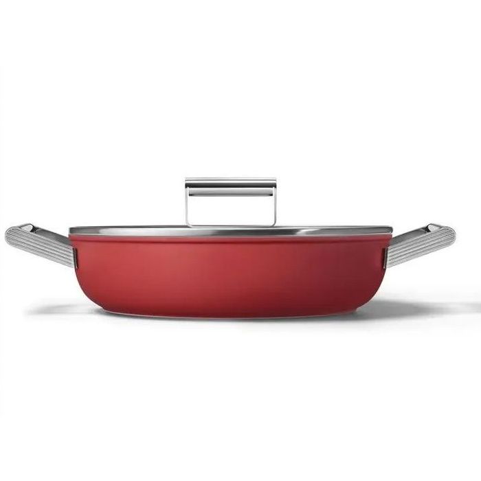Patelnia głęboka 28 cm Czerwony Smeg (CKFD2811RDM)
