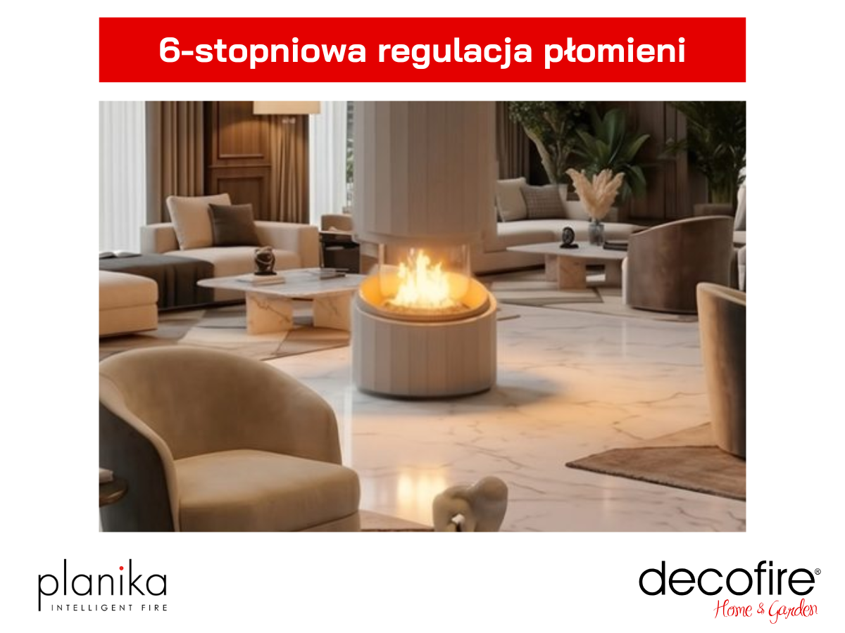 6-stopniowa regulacja intensywności płomienia