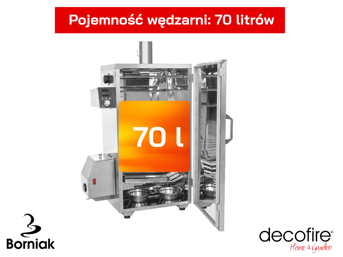 Smoker Borniak BBQ Inox Timer BBDST-70 v1.4 pojemność