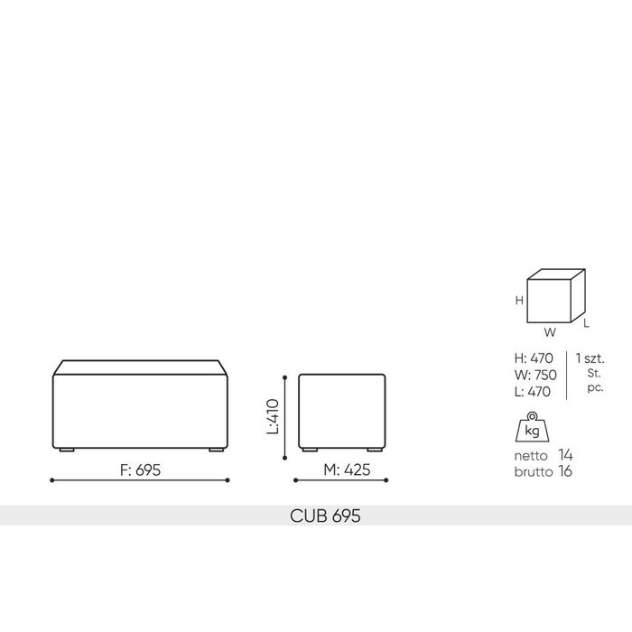 Pufa CUBE CUB 695 Bejot