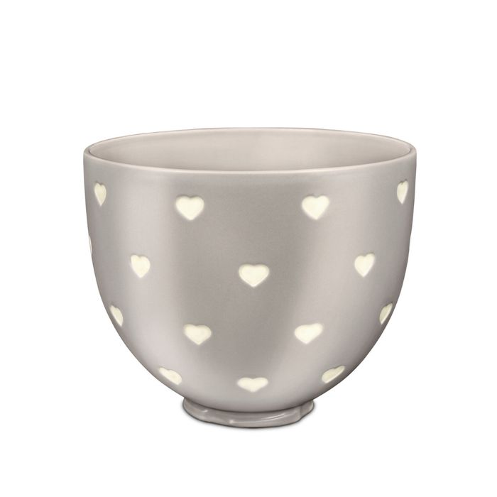 Ceramiczna dzieża 4,7 l KitchenAid, Beige, Layered Hearts (5KSM2CB5CH)