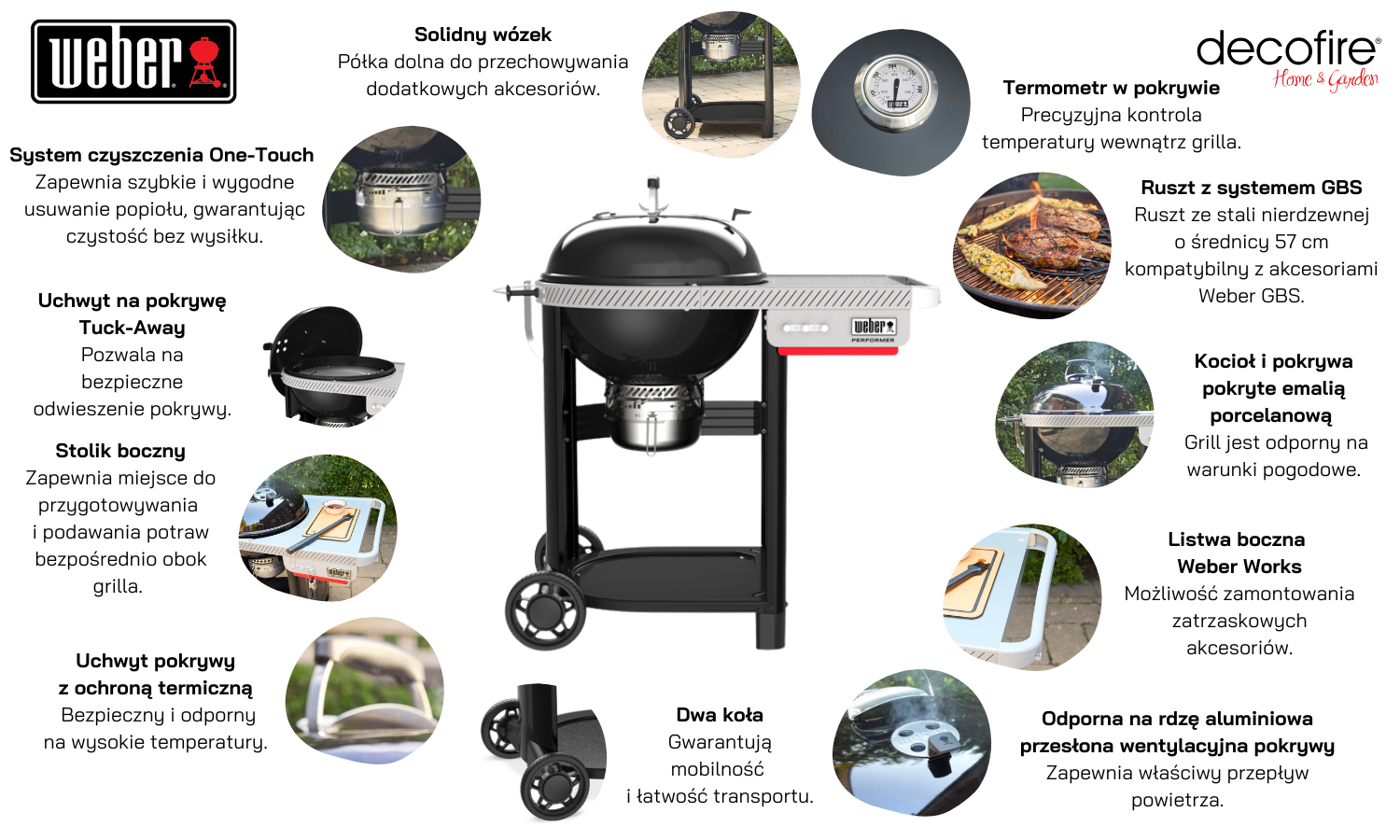 Grill węglowy Performer 57 cm Weber cechy