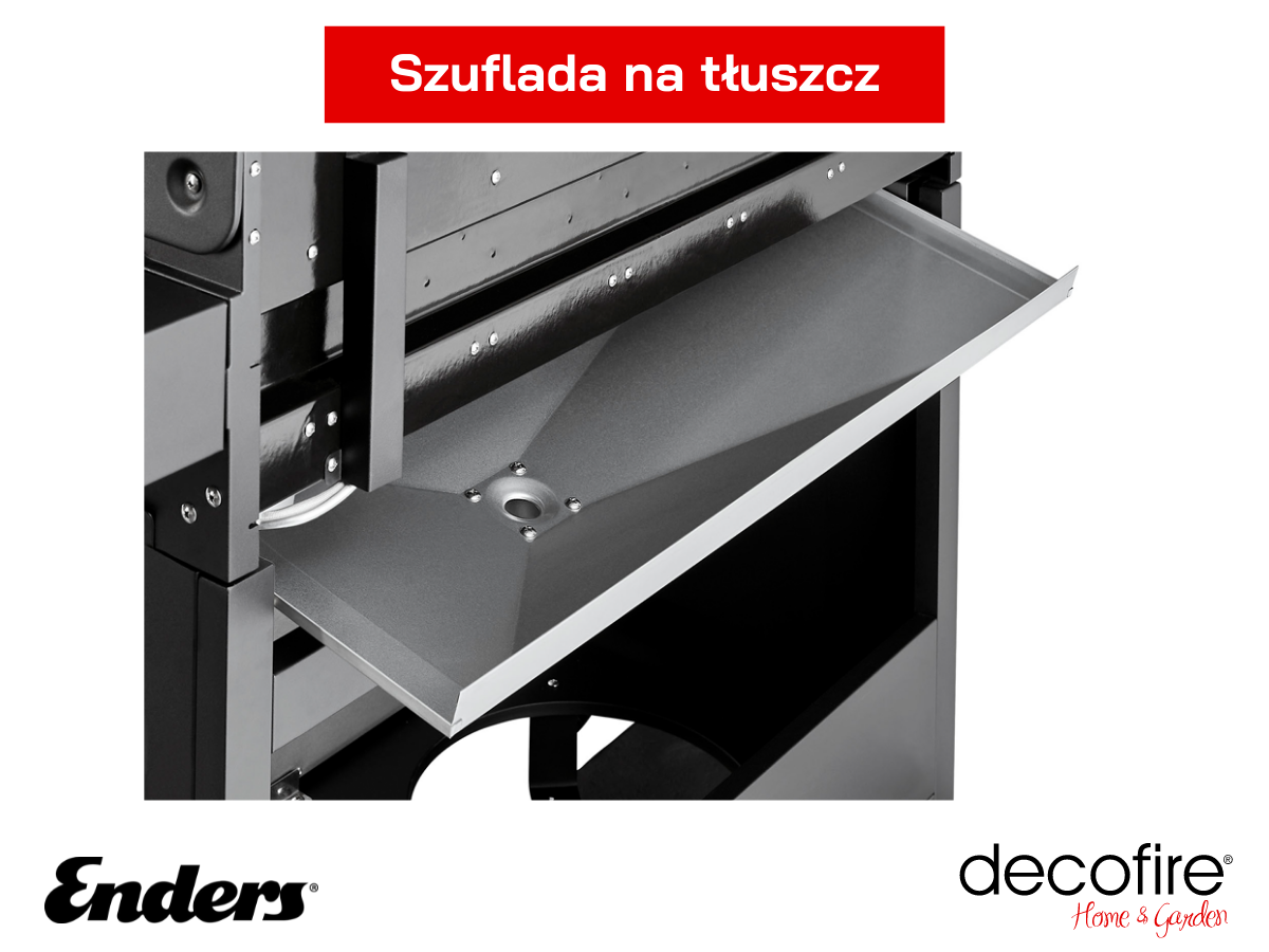 Szuflada na tłuszcz dla łatwego czyszczenia grilla