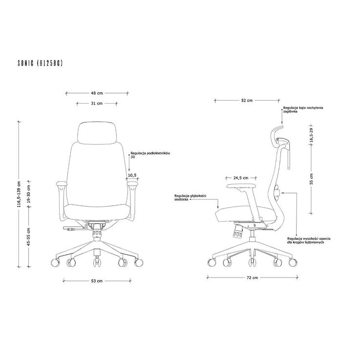 UNIQUE Fotel biurowy Sonic (8125BG)