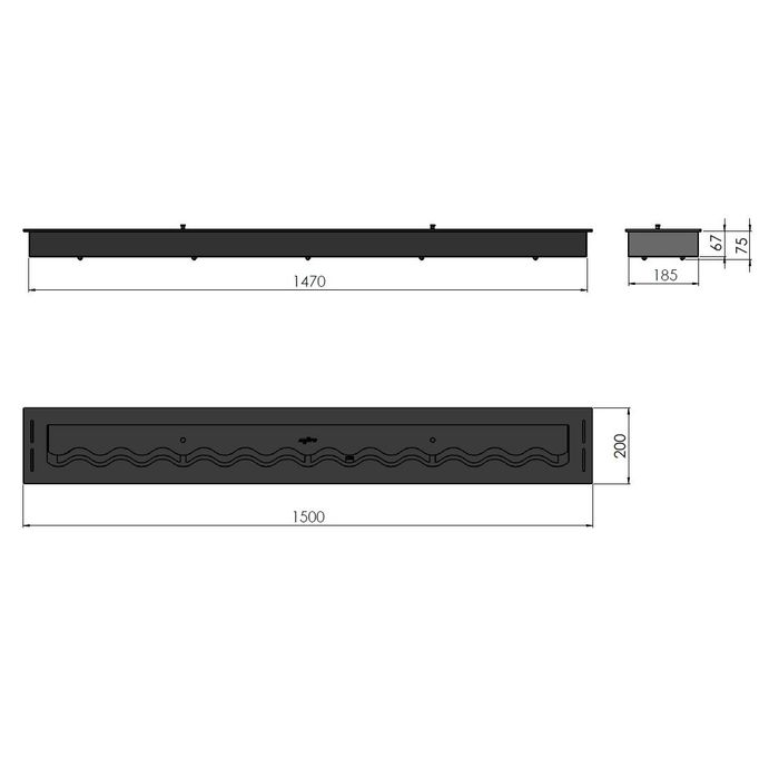 Palnik do zabudowy Infire Black Burner 1500 Slim Line