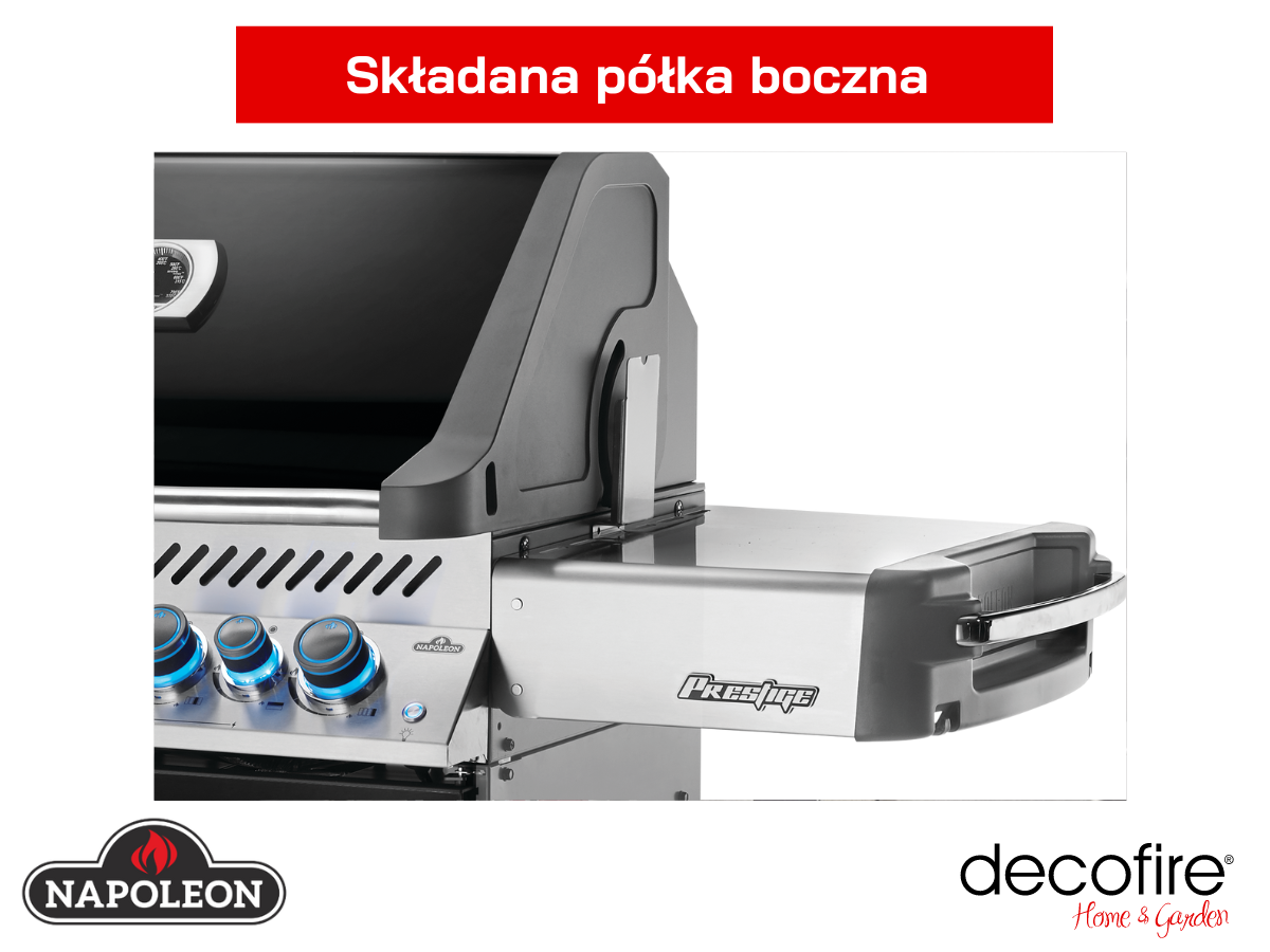 składana półka boczna w girllu Napoleon Prestige P500-3 RSIB Black