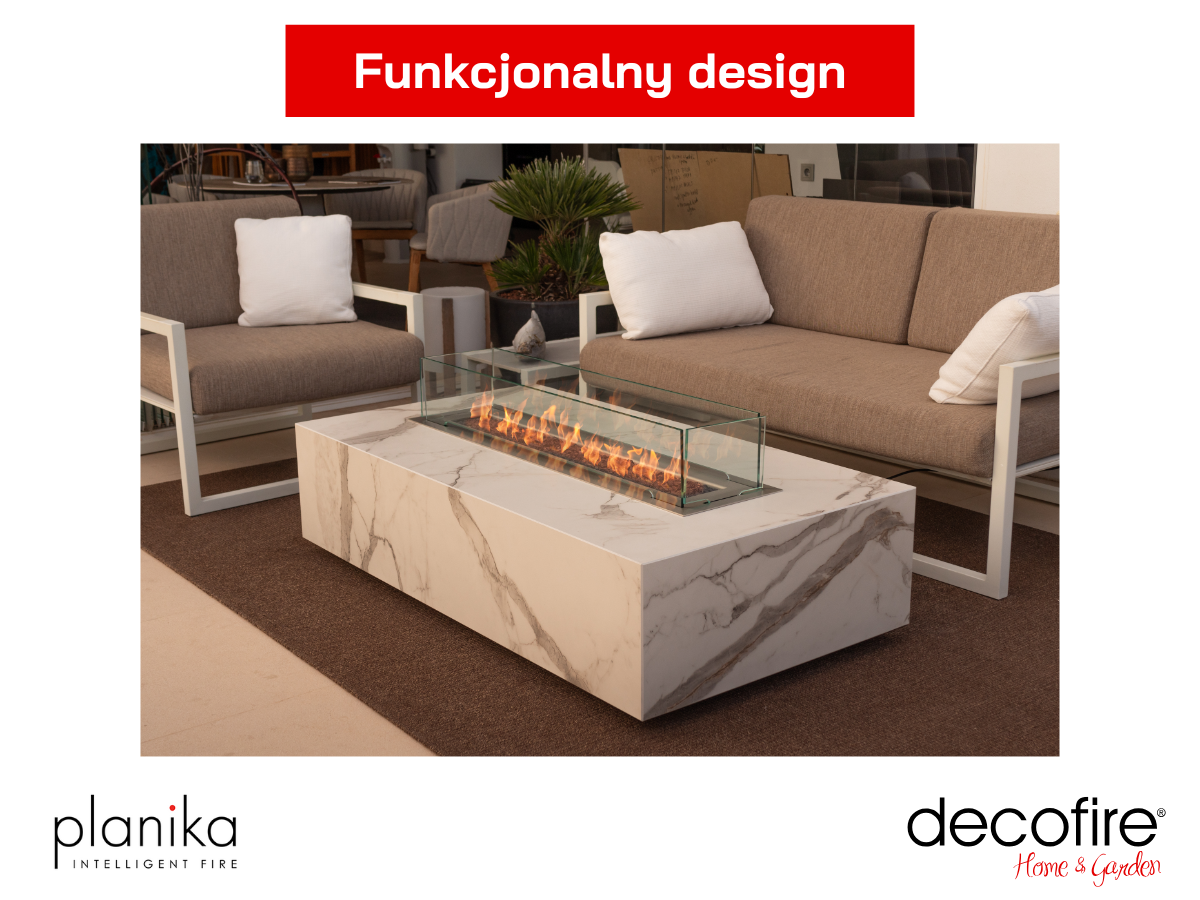 Funkcjonalny design – kominek w formie stolika