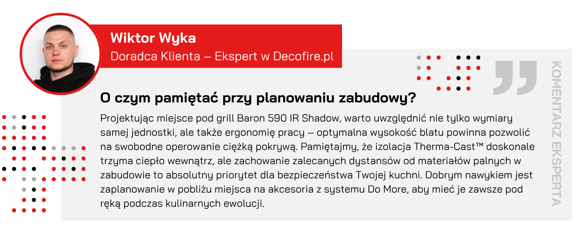 Grill gazowy Baron 590 IR BI Shadow do zabudowy Broil King - zabudowa grilla rada eksperta