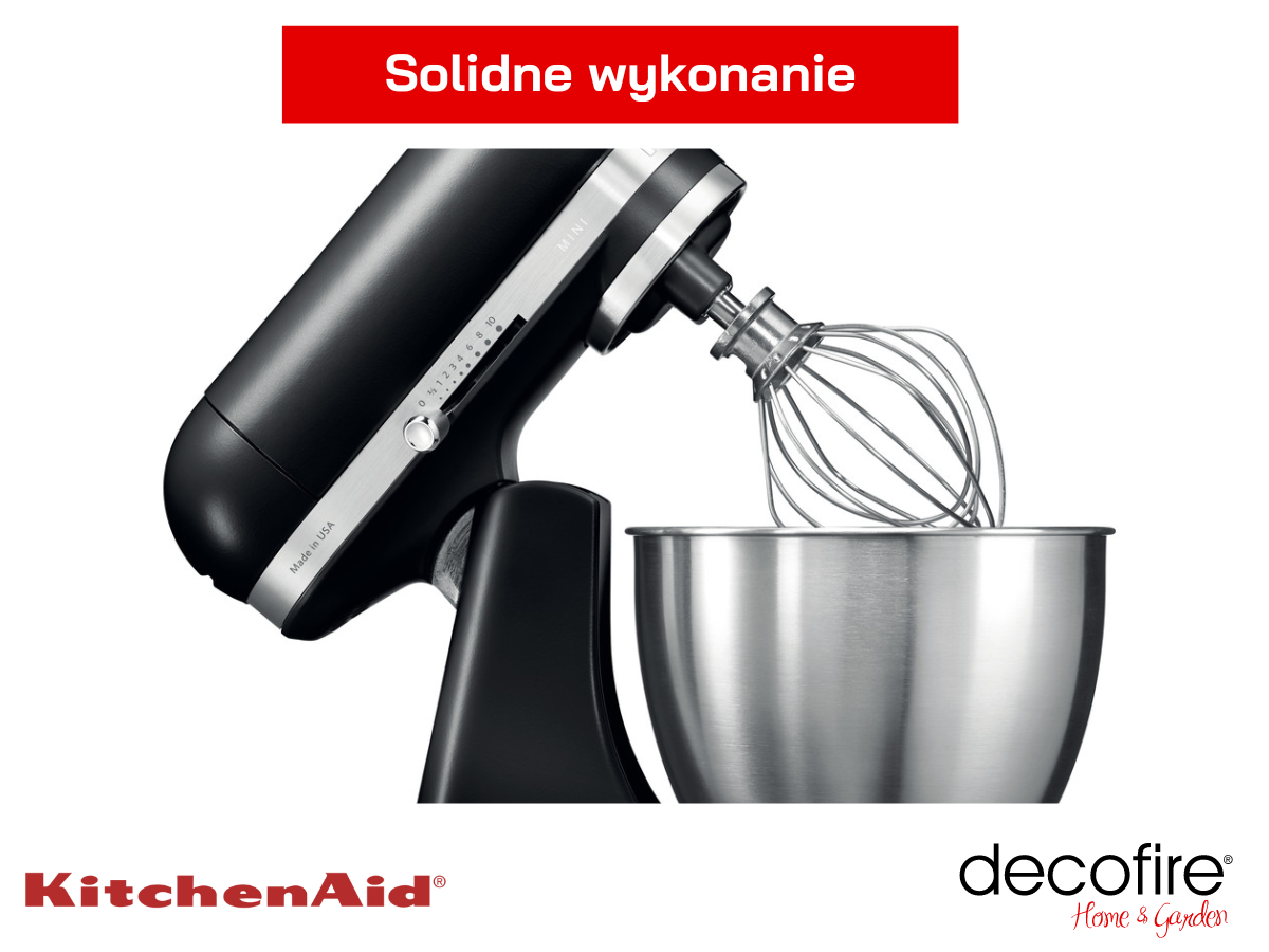 Solidnie wykonany mikser Mini Matte Black 3,3 l KitchenAind