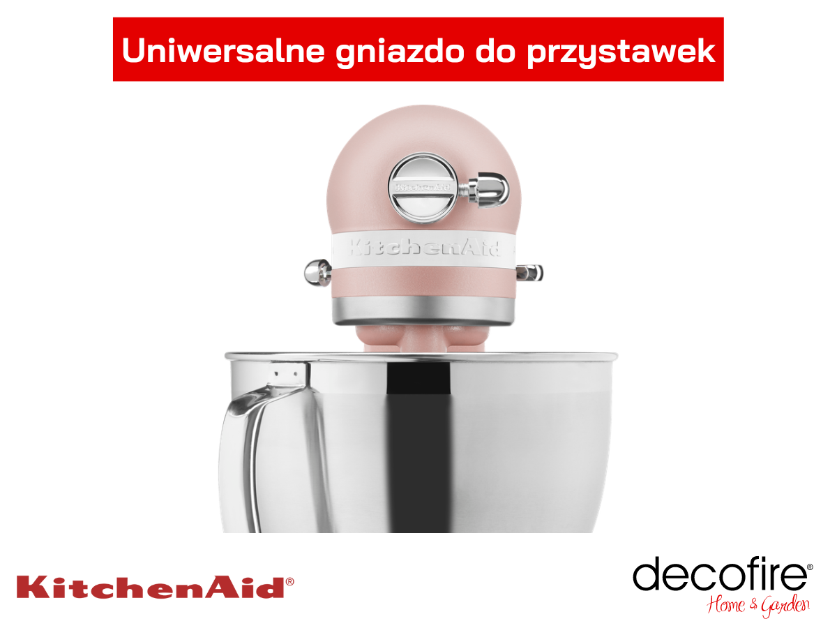 Uniwersalne gniazdo na dodatkowe przystawki w mikserze Artisan 5 Feather Pink