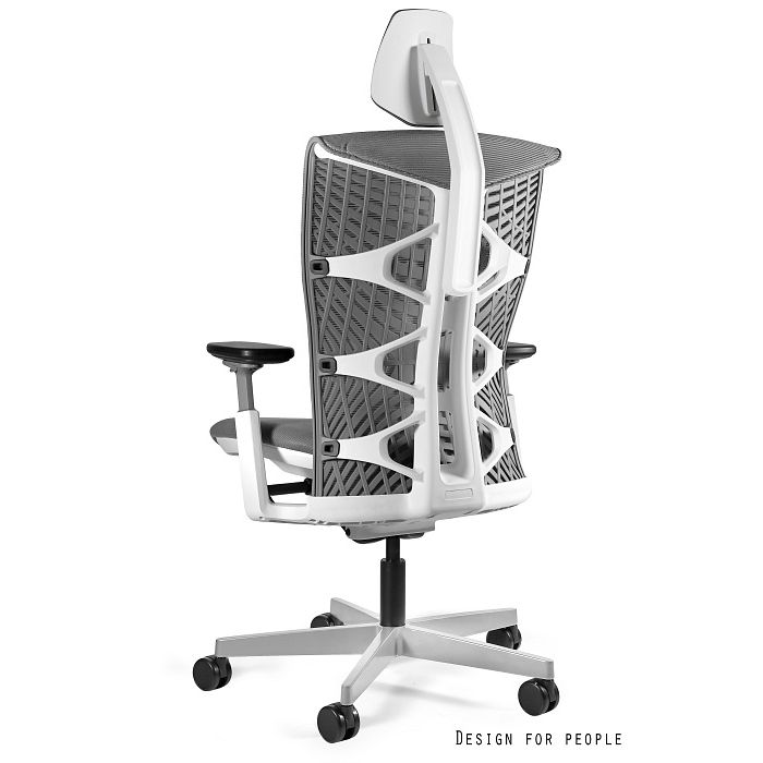 UNIQUE fotel biurowy Reya biały / siatka szara (1229-W-RS02-H-RS02)