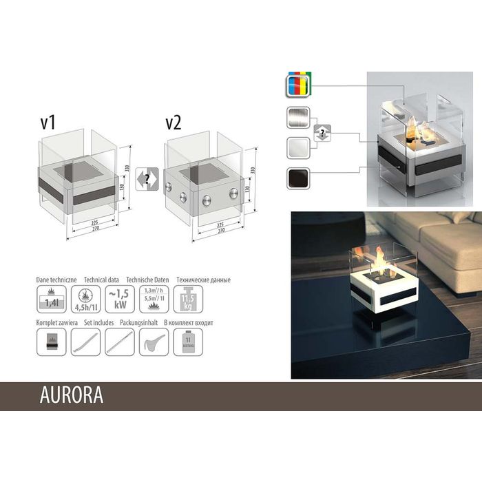 Biokominek wolnostojący MCJ AURORA