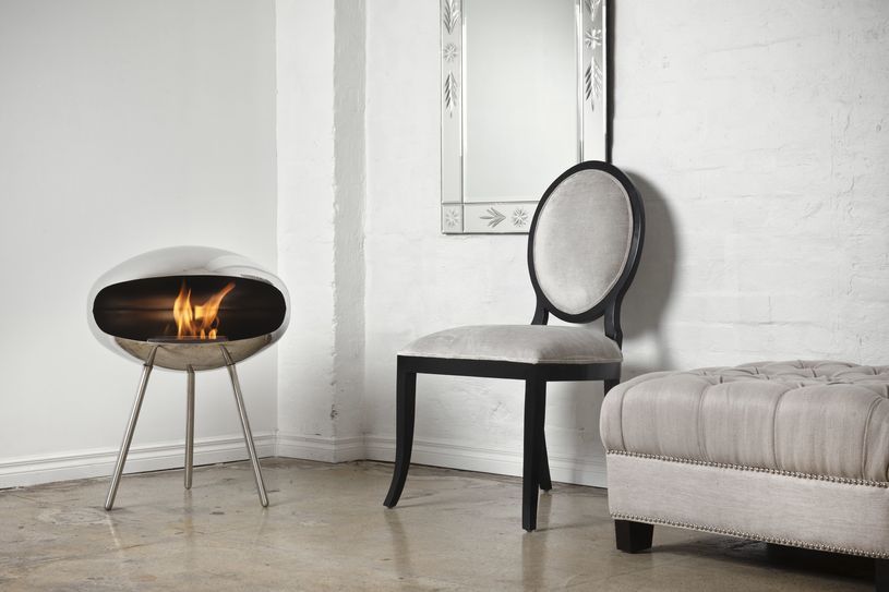 Biokominek wolnostojący Cocoon Terra Stainless Steel - aranżacja