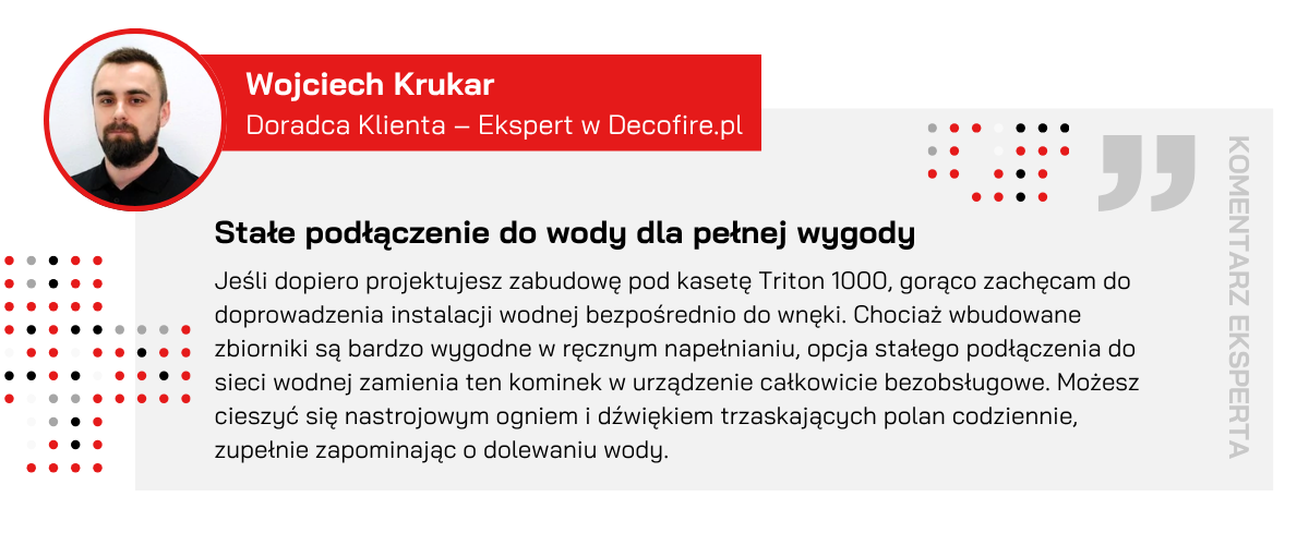 Cytat eksperta o podłączeniu kominka do wody