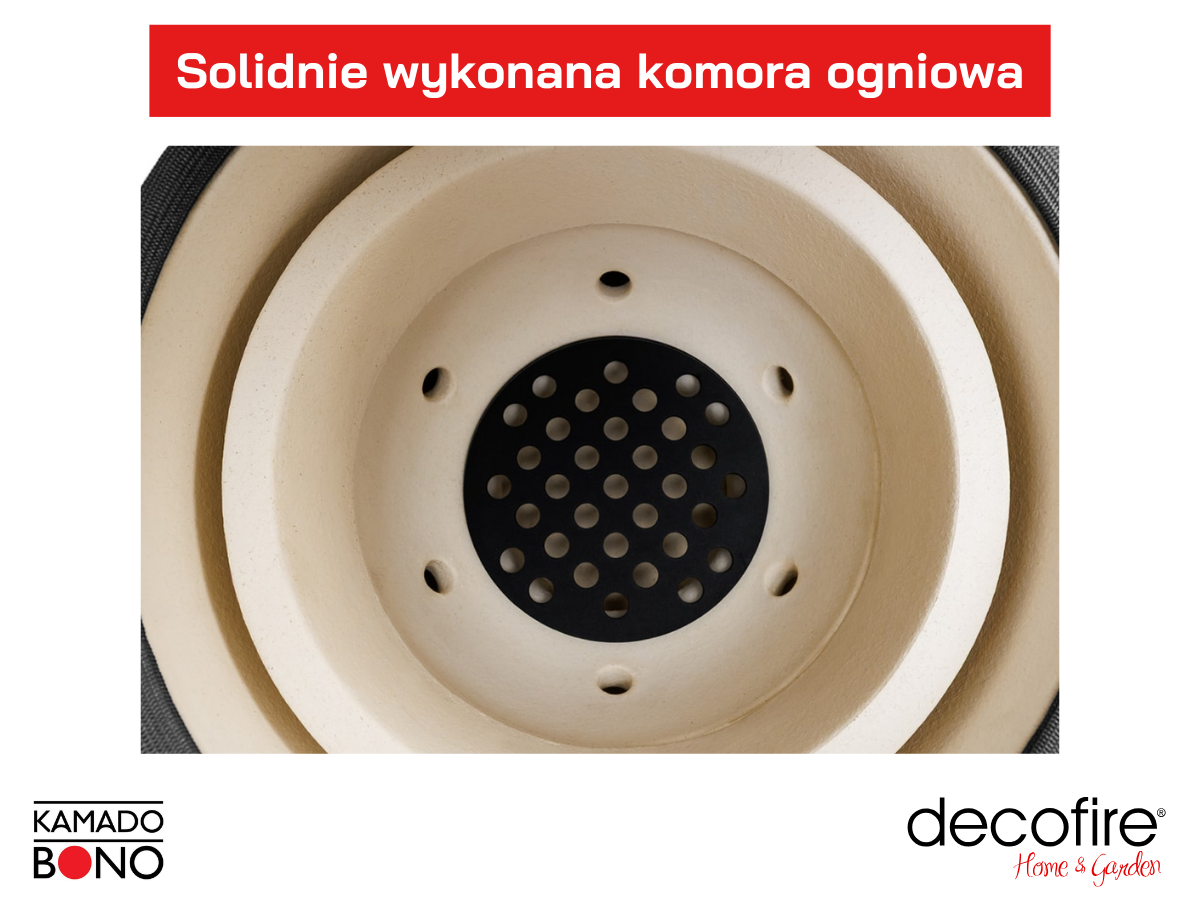 Komora ogniowa z wysokiej jakości ceramiki i pierścień ogniowy
